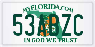 FL license plate 53ABZC