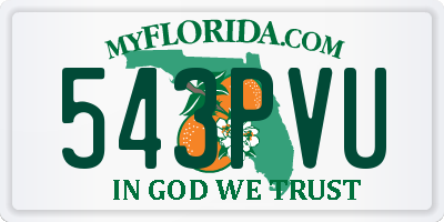 FL license plate 543PVU