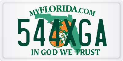 FL license plate 544XGA