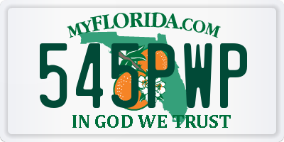 FL license plate 545PWP