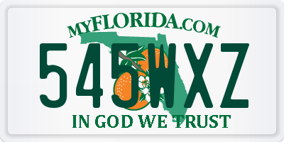 FL license plate 545WXZ