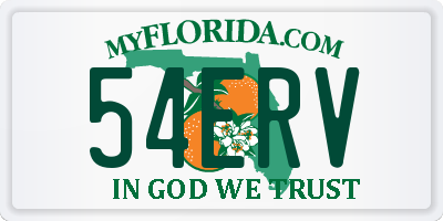 FL license plate 54ERV