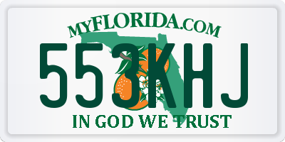 FL license plate 553KHJ