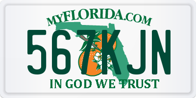 FL license plate 567KJN