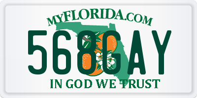 FL license plate 568GAY