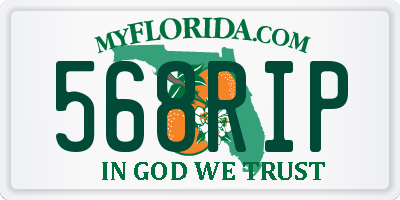 FL license plate 568RIP