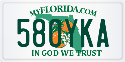 FL license plate 580YKA