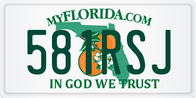 FL license plate 581RSJ