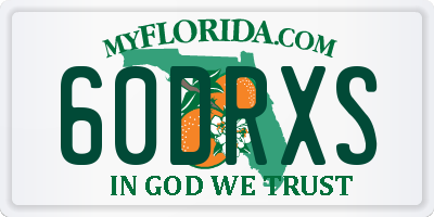FL license plate 60DRXS