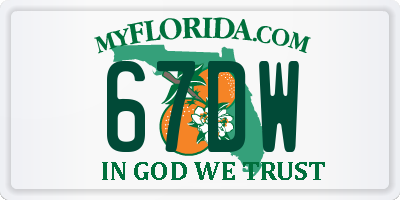 FL license plate 67DW