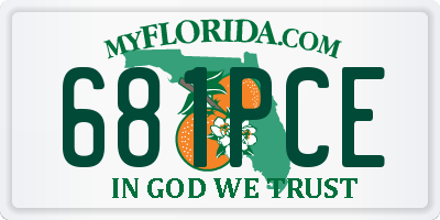 FL license plate 681PCE