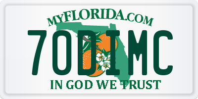 FL license plate 70DIMC