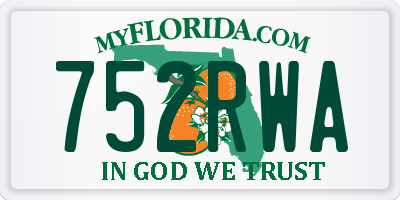 FL license plate 752RWA