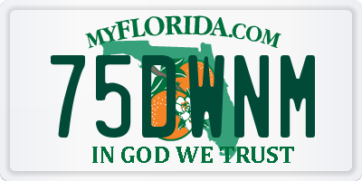 FL license plate 75DWNM