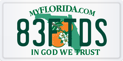 FL license plate 83FTDS