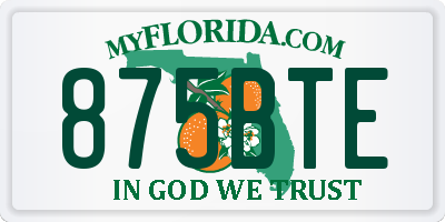 FL license plate 875BTE