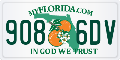 FL license plate 9086DV