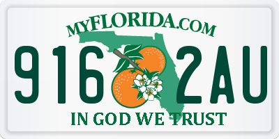 FL license plate 9162AU