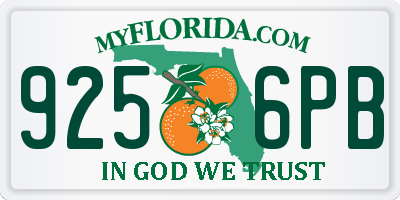 FL license plate 9256PB