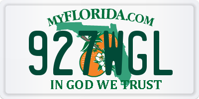 FL license plate 927WGL