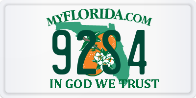 FL license plate 92S4