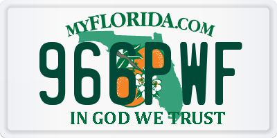 FL license plate 966PWF