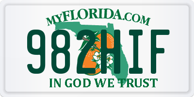 FL license plate 982HIF