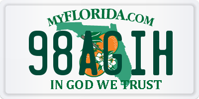 FL license plate 98AGIH