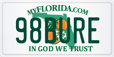 FL license plate 98BURE