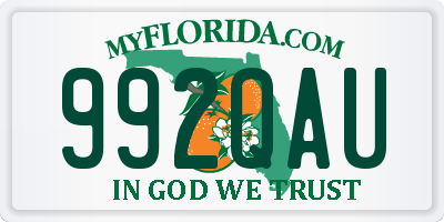 FL license plate 992QAU