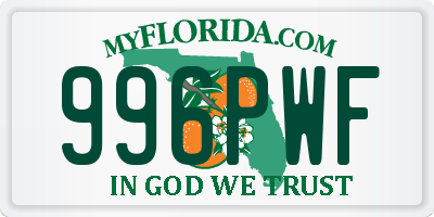 FL license plate 996PWF