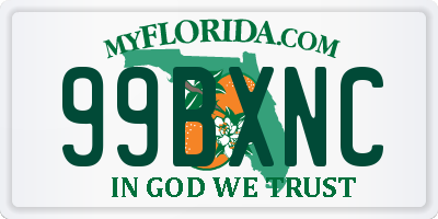 FL license plate 99BXNC