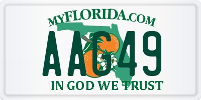 FL license plate AAG49