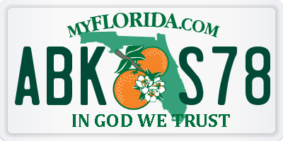 FL license plate ABKS78