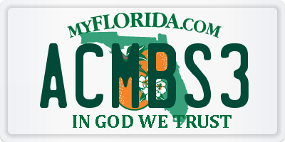 FL license plate ACMBS3