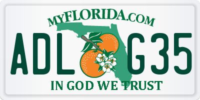 FL license plate ADLG35