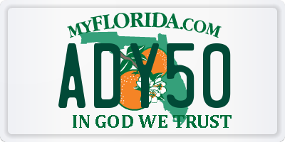 FL license plate ADY50