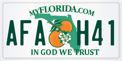 FL license plate AFAH41