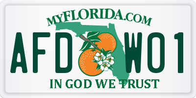 FL license plate AFDW01