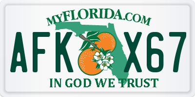 FL license plate AFKX67