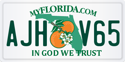 FL license plate AJHV65