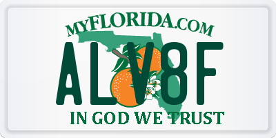 FL license plate ALV8F