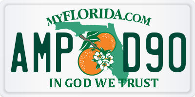 FL license plate AMPD90