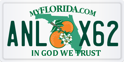 FL license plate ANLX62