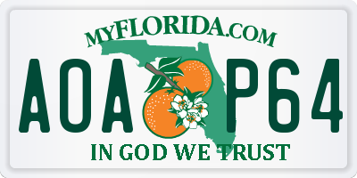 FL license plate AOAP64