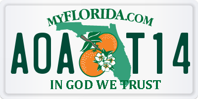 FL license plate AOAT14
