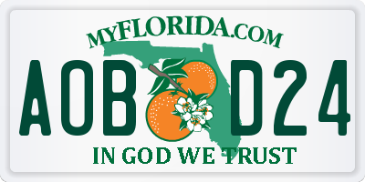 FL license plate AOBD24