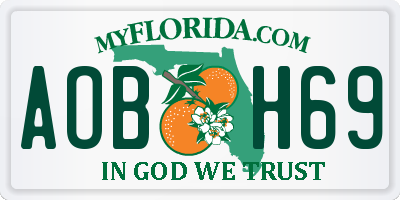 FL license plate AOBH69