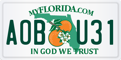 FL license plate AOBU31