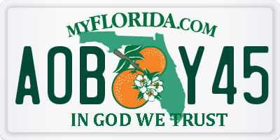 FL license plate AOBY45
